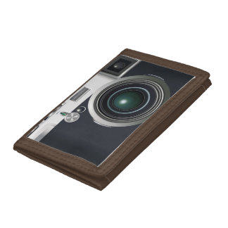 Old black camera trifold wallet