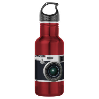 Old black camera water bottle