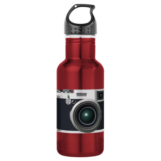Old black camera water bottle (Front)