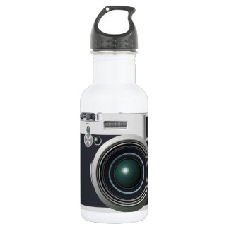 Old black camera water bottle