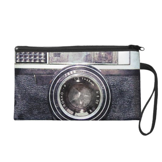 Old black camera wristlet (Front)