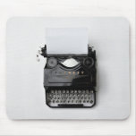 old black classic vintage typewriter mouse pad