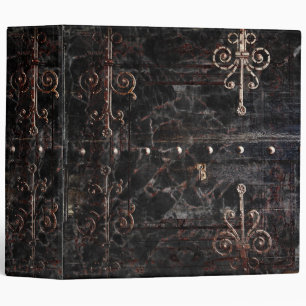 Old Black Faux Leather and Buckle Ancient Tome 3 Ring Binder