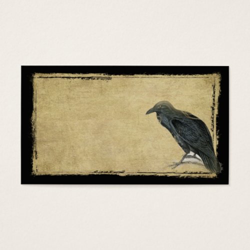 Old Black Raven- Prim Grungy Biz Card Business Card