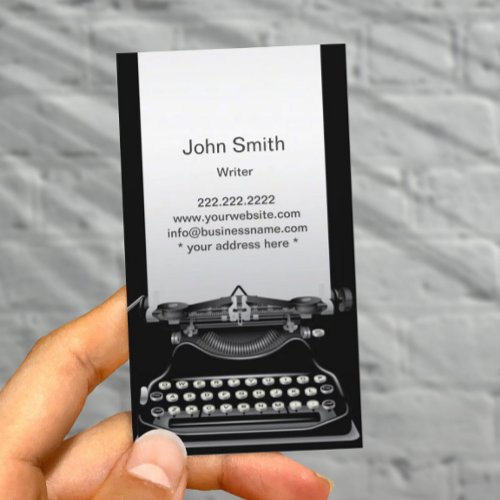 Old Black Typewriter Writer Business Card