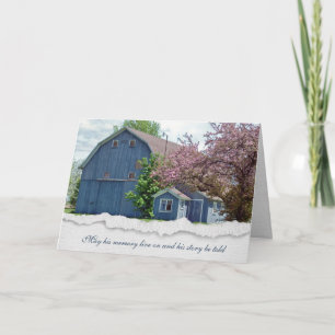 old blue barn sympathy card