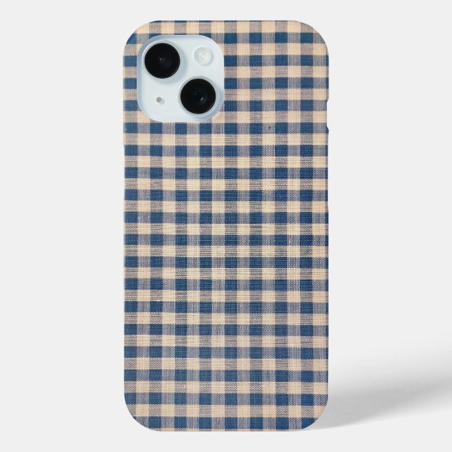 Old Blue Gingham Case-Mate iPhone Case (Back)