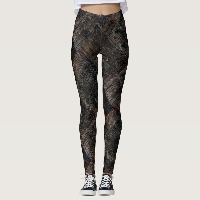 Old boards, old wood, aged wood, wood, firewood leggings (Front)