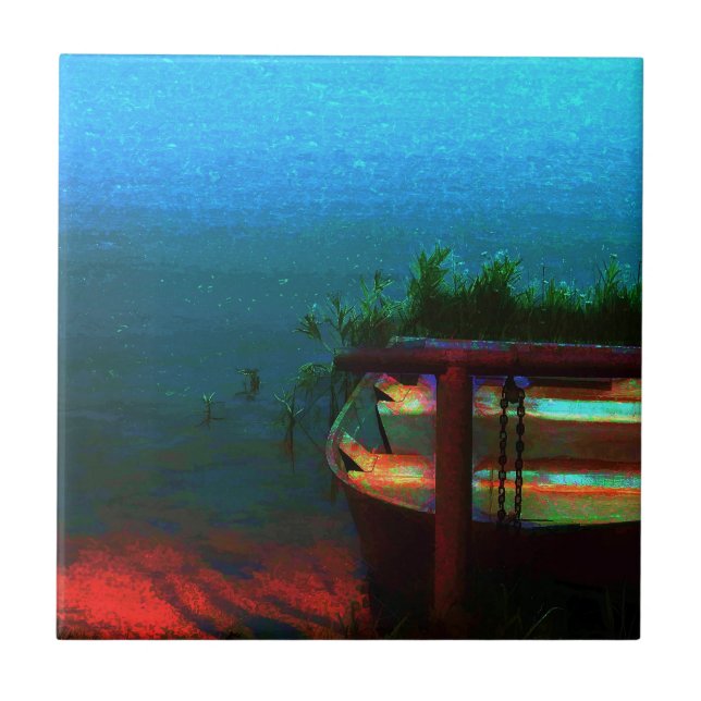 Old boat ceramic tile (Front)