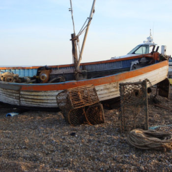 Old Boat On Beach With Lobster Pots Seaside Photo Jigsaw Puzzle by artoriginals at Zazzle