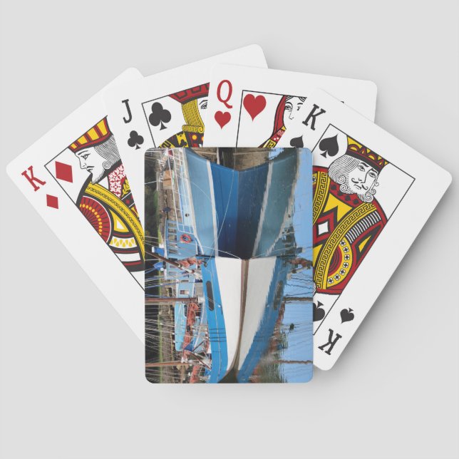 Old boats in Douarnenez Poker Cards (Back)