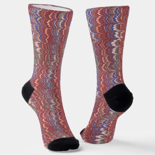 Old Book Firmin Didot Marble Pattern Socks