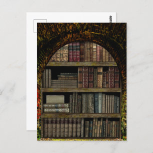 Old Book Library book lovers Postcard