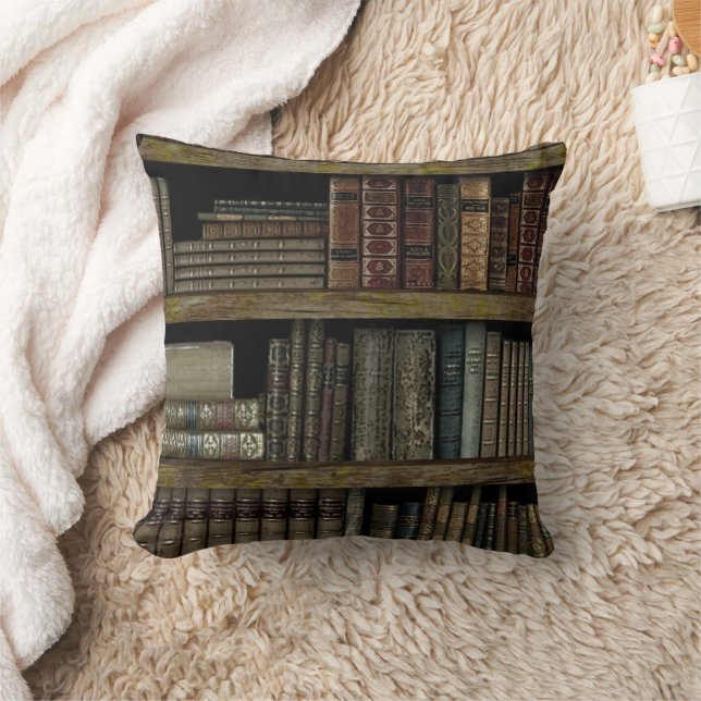 Old Book Library book lovers Throw Pillow (Blanket)