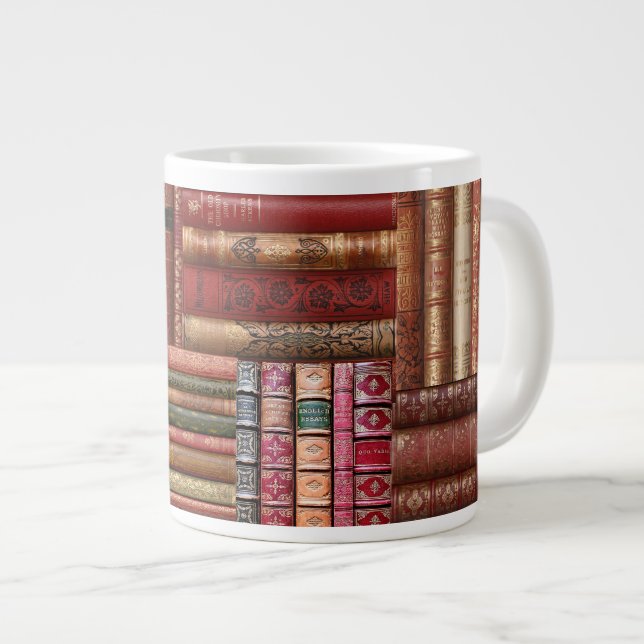 Old Book Library Giant Coffee Mug (Front Right)