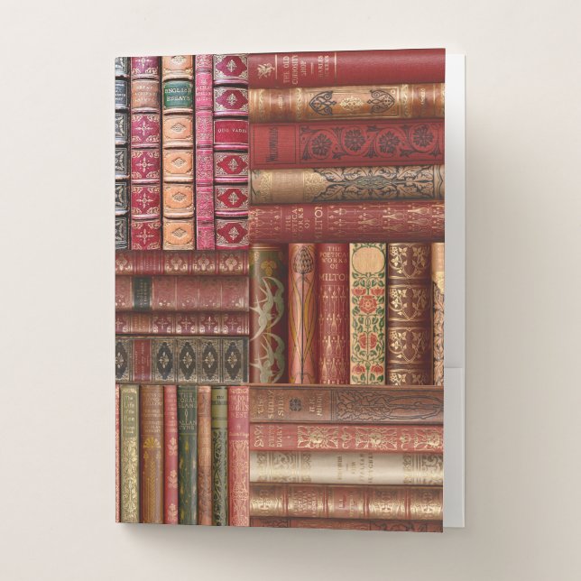 Old Book Library Stacks Pocket Folder (Front)