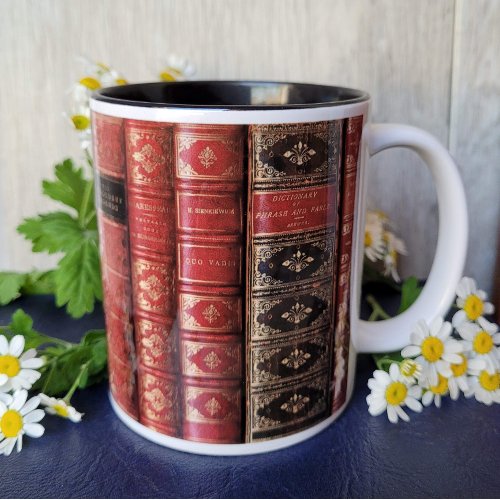 Old Book Library Two_Tone Coffee Mug