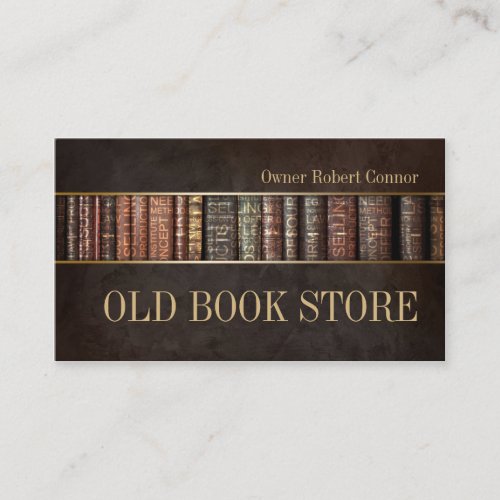 Old Book Store Antique Reading Shop By Owner Business Card