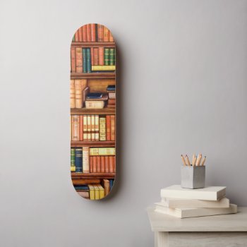 Old Books Library Bookshelf Skateboard Deck by BluePlanet at Zazzle