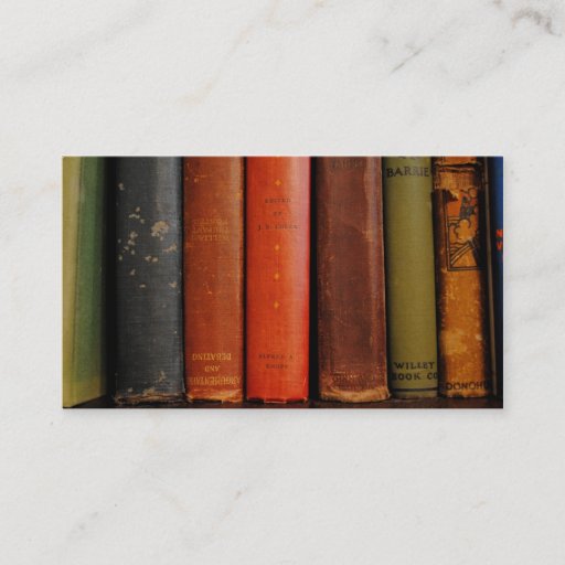 Customizable Old Books Photograph Business Cards