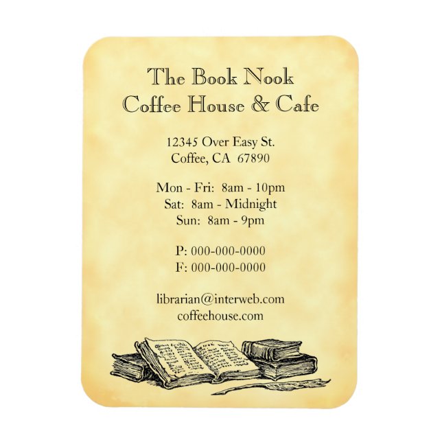 Old Books Restaurant Advertising Custom Magnet (Vertical)