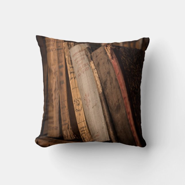Old Books Throw Pillow (Front)