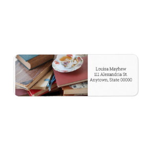 Old books with teacup label