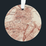 Old Boston Map Ornament<br><div class="desc">It's a vintage,  postcard map of Boston repurposed as an ornament.  You can purchase it as is or change the image on the back or  omit the back image all-together.</div>