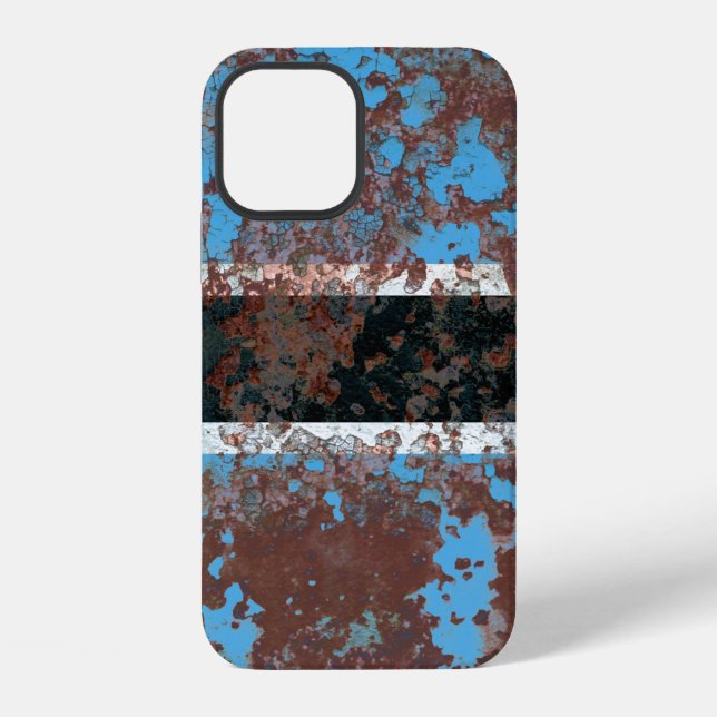 Old Botswana grunge background flagabstract, aged, Iphone Case (Back)