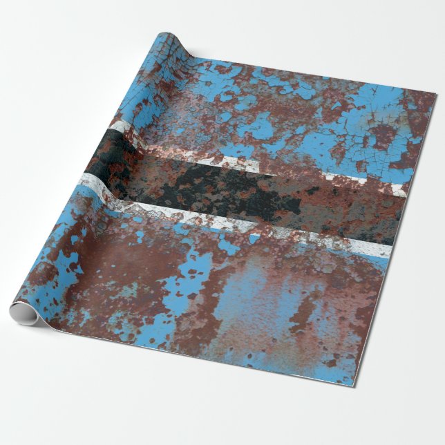 Old Botswana grunge background flagabstract, aged, Wrapping Paper (Unrolled)
