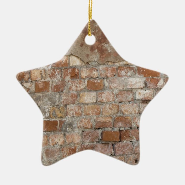 Old Brick Wall Ceramic Ornament (Front)