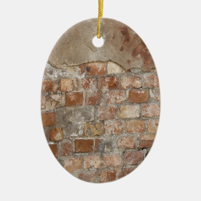 Old Brick Wall Ceramic Ornament (Front)