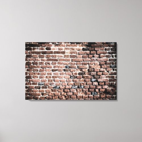 Old brick wall grunge background canvas print