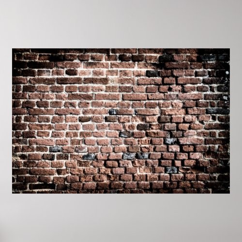Old brick wall grunge background poster