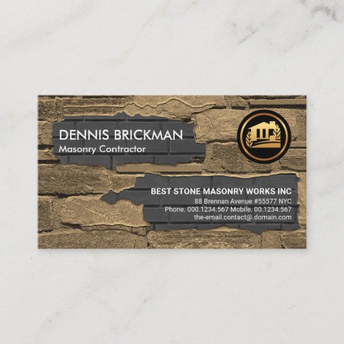 Old Brick Wall New Brick Laying Construction Business Card