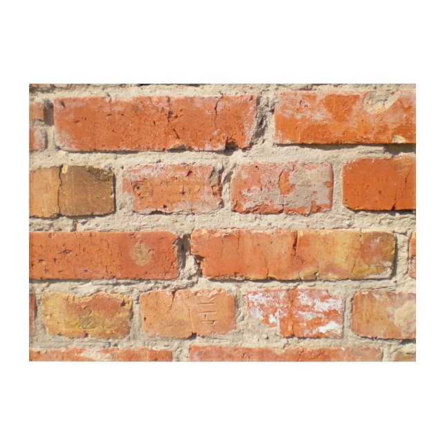 Old brick wall with peeling cladding acrylic print (Front)