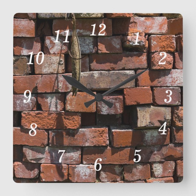 Old Bricks Abstract Wall Clock (Front)