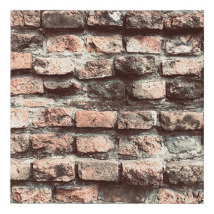 Old bricks wallbackground,block,brick,brown,old,pa faux canvas print