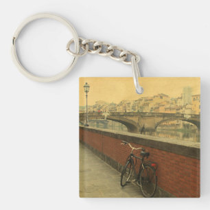 Old Bridge in Florence Italy Keychain – Vintage 