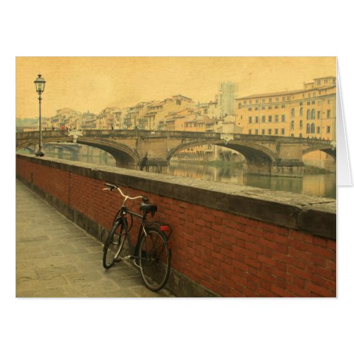 Old bridge in Florence Italy Vintage photo Card