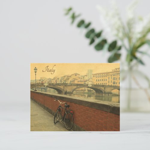 Old bridge in Florence Italy Vintage photo Holid Postcard