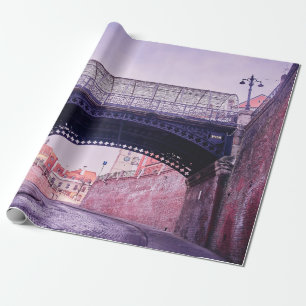 Old bridge, medieval bridgeantique, arch, archite wrapping paper