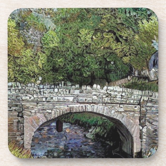 OLD BRIDGE OVER RIVER BEVERAGE COASTER (Front)