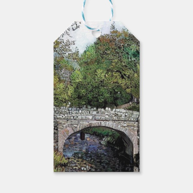 OLD BRIDGE OVER RIVER GIFT TAGS (Front)