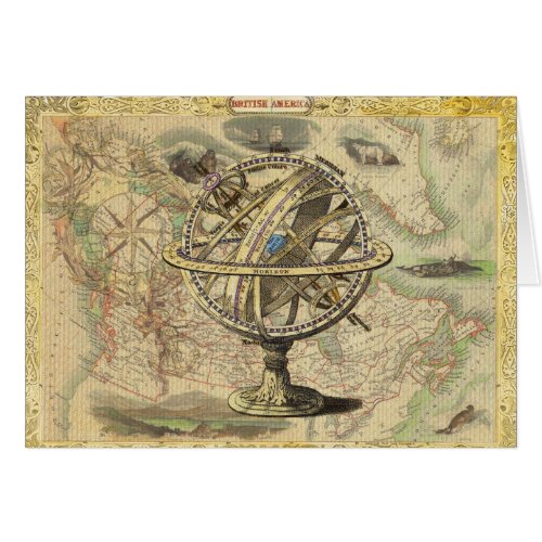 Old British America Explore Polar Bear Compass Map