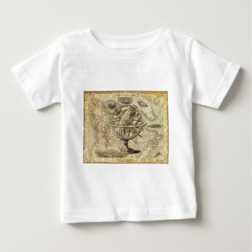 Old British America Explore Polar Bear Compass Map Baby T_Shirt