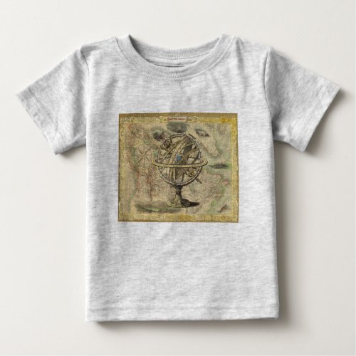 Old British America Explore Polar Bear Compass Map Baby T_Shirt