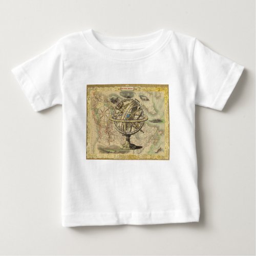 Old British America Explore Polar Bear Compass Map Baby T_Shirt