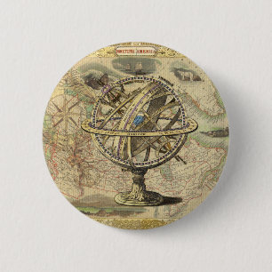 Old British America Explore Polar Bear Compass Map Button