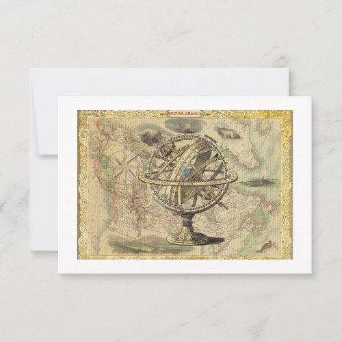 Old British America Explore Polar Bear Compass Map Card